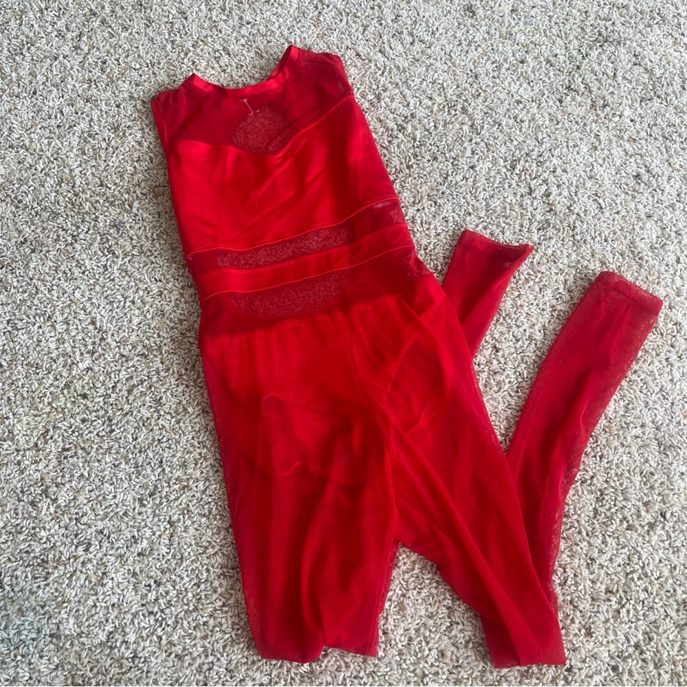 The lineup Marlee unitard in red. Adult small. Excellent condition.